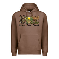 Chestnut peace love camel Premium Hoodie - LillyAllenDesigns