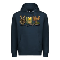 Navy peace love camel Premium Hoodie - LillyAllenDesigns