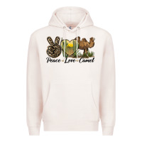 Pale Pink peace love camel Premium Hoodie - LillyAllenDesigns