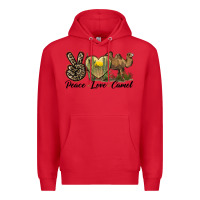 Red peace love camel Premium Hoodie - LillyAllenDesigns
