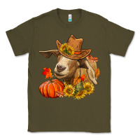 Army Green Fall Goat Classic Tee - RanaPortraitStore
