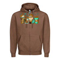 Chestnut sunflowers coffee cups Zipper Hoodie - Zillion Design Studio