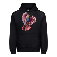 Black Flying Northern Cardinal Bird Urban Hoodie - LillyAllenDesigns