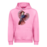 Fuchsia Pink Flying Northern Cardinal Bird Urban Hoodie - LillyAllenDesigns