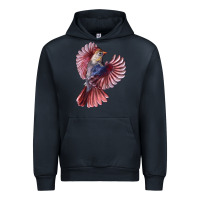 Navy Flying Northern Cardinal Bird Urban Hoodie - LillyAllenDesigns