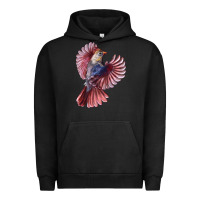 Pigment Black Flying Northern Cardinal Bird Urban Hoodie - LillyAllenDesigns