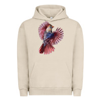 Pigment French Oak Flying Northern Cardinal Bird Urban Hoodie - LillyAllenDesigns