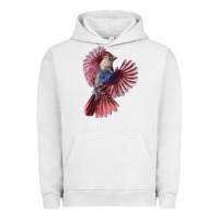 Pigment Lunar Rock Flying Northern Cardinal Bird Urban Hoodie - LillyAllenDesigns