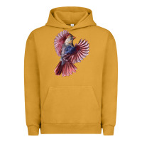 Pigment Peanut Butter Flying Northern Cardinal Bird Urban Hoodie - LillyAllenDesigns