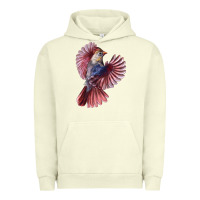Pigment Pistachio Flying Northern Cardinal Bird Urban Hoodie - LillyAllenDesigns