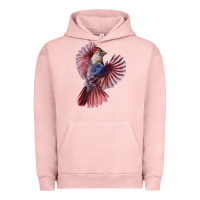 Pigment Salmon Flying Northern Cardinal Bird Urban Hoodie - LillyAllenDesigns