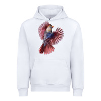 White Flying Northern Cardinal Bird Urban Hoodie - LillyAllenDesigns
