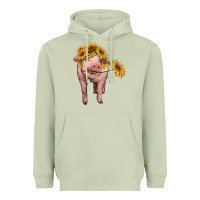Matcha pig with sunflowers Heavyweight Hoodie - RanaPortraitStore