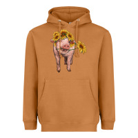 Meerkat pig with sunflowers Heavyweight Hoodie - RanaPortraitStore