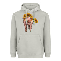 Moon Dust pig with sunflowers Heavyweight Hoodie - RanaPortraitStore