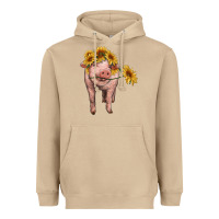 Mushroom pig with sunflowers Heavyweight Hoodie - RanaPortraitStore