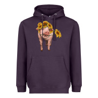 Plum pig with sunflowers Heavyweight Hoodie - RanaPortraitStore