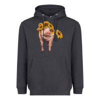 Smoke pig with sunflowers Heavyweight Hoodie - RanaPortraitStore