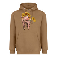 Toasted Coconut pig with sunflowers Heavyweight Hoodie - RanaPortraitStore