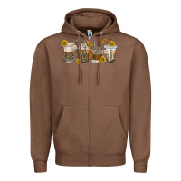 Chestnut skeleton hands coffee cups Zipper Hoodie - texasbilliewilder