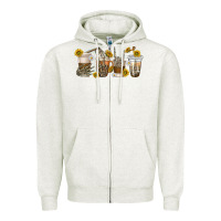 Oatmeal Heather skeleton hands coffee cups Zipper Hoodie - texasbilliewilder