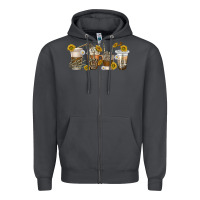 Smoke skeleton hands coffee cups Zipper Hoodie - texasbilliewilder