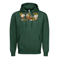 Sports Green skeleton hands coffee cups Zipper Hoodie - texasbilliewilder