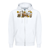 White skeleton hands coffee cups Zipper Hoodie - texasbilliewilder