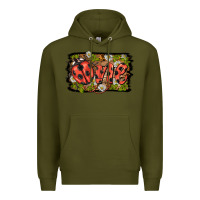 Army Green ladybug one background Premium Hoodie - BarkalooDesign