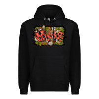 Black ladybug one background Premium Hoodie - BarkalooDesign