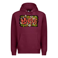Burgundy ladybug one background Premium Hoodie - BarkalooDesign
