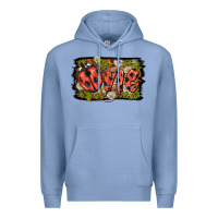 Colony Blue ladybug one background Premium Hoodie - BarkalooDesign