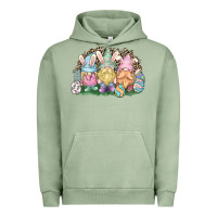Pigment Oil Green Easter Day gnomes Urban Hoodie - NancyCooperArtShop
