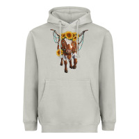 Moon Dust longhorn cow with sunflowers Heavyweight Hoodie - RanaPortraitStore