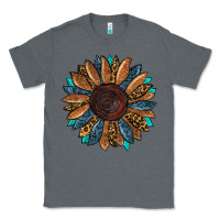 Charcoal Heather Fall Tooled Leather Sunflower Classic Tee - RanaPortraitStore