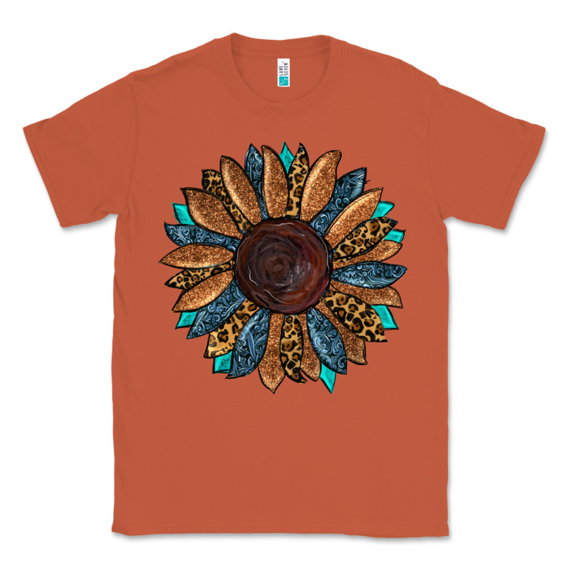 Fall Tooled Leather Sunflower Classic Tee by RanaPortraitStore | Teevron