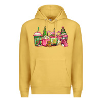 Antique Gold pink christmas gnomes coffee cups Premium Hoodie - Jasminsmagicworld