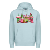 Blue Mist pink christmas gnomes coffee cups Premium Hoodie - Jasminsmagicworld