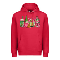 Cardinal pink christmas gnomes coffee cups Premium Hoodie - Jasminsmagicworld