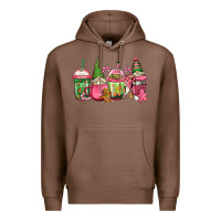 Chestnut pink christmas gnomes coffee cups Premium Hoodie - Jasminsmagicworld