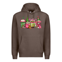 Coffee pink christmas gnomes coffee cups Premium Hoodie - Jasminsmagicworld