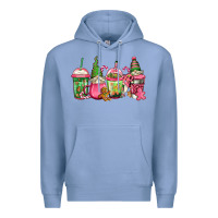 Colony Blue pink christmas gnomes coffee cups Premium Hoodie - Jasminsmagicworld