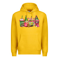 Lemon pink christmas gnomes coffee cups Premium Hoodie - Jasminsmagicworld