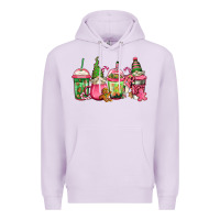 Lilac pink christmas gnomes coffee cups Premium Hoodie - Jasminsmagicworld