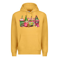 Mustard pink christmas gnomes coffee cups Premium Hoodie - Jasminsmagicworld
