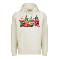 Oatmeal Heather pink christmas gnomes coffee cups Premium Hoodie - Jasminsmagicworld