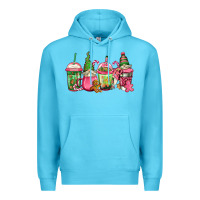 Ocean Blue pink christmas gnomes coffee cups Premium Hoodie - Jasminsmagicworld