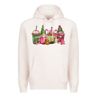 Pale Pink pink christmas gnomes coffee cups Premium Hoodie - Jasminsmagicworld