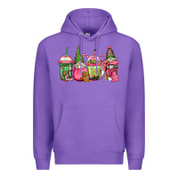 Purple pink christmas gnomes coffee cups Premium Hoodie - Jasminsmagicworld