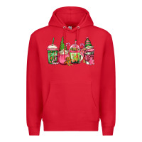 Red pink christmas gnomes coffee cups Premium Hoodie - Jasminsmagicworld